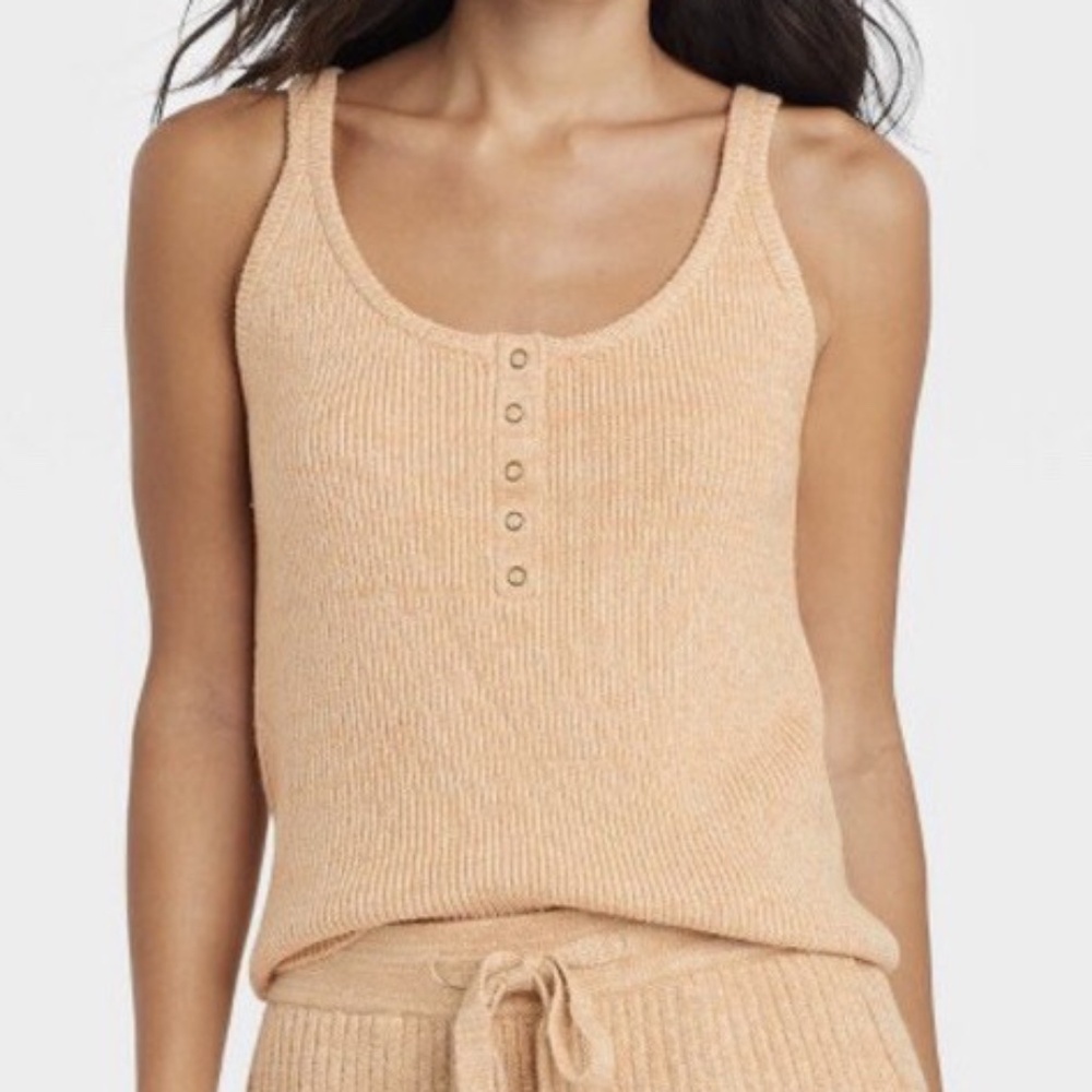 NWT‎ Universal Thread Ribbed Knit U Neck Sweater Tank Top Beige Neutral Size XS